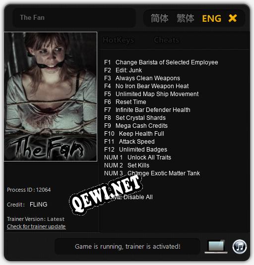The Fan: Трейнер +15 [v1.5]