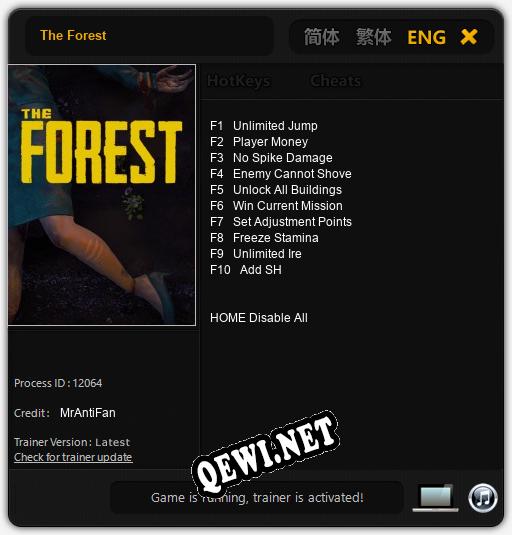 Трейнер для The Forest [v1.0.2]