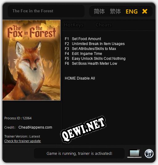 The Fox in the Forest: ТРЕЙНЕР И ЧИТЫ (V1.0.19)