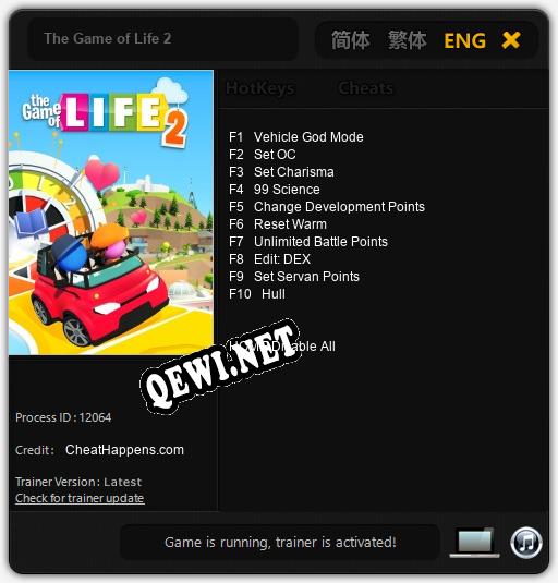 The Game of Life 2: Читы, Трейнер +10 [CheatHappens.com]