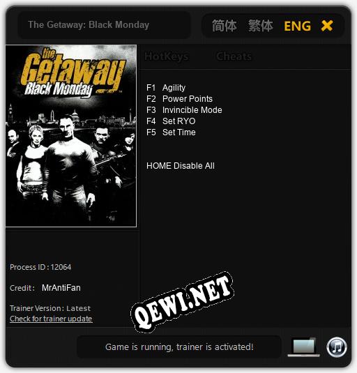 The Getaway: Black Monday: ТРЕЙНЕР И ЧИТЫ (V1.0.60)
