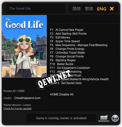 Трейнер для The Good Life [v1.0.2]