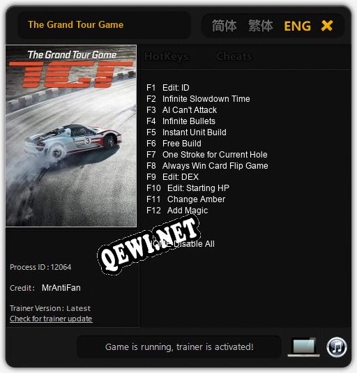 The Grand Tour Game: Читы, Трейнер +12 [MrAntiFan]