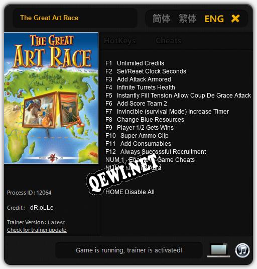 The Great Art Race: Читы, Трейнер +14 [dR.oLLe]