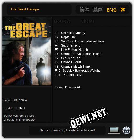 The Great Escape: Трейнер +11 [v1.2]