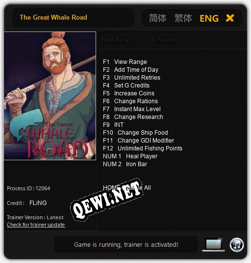 The Great Whale Road: ТРЕЙНЕР И ЧИТЫ (V1.0.76)