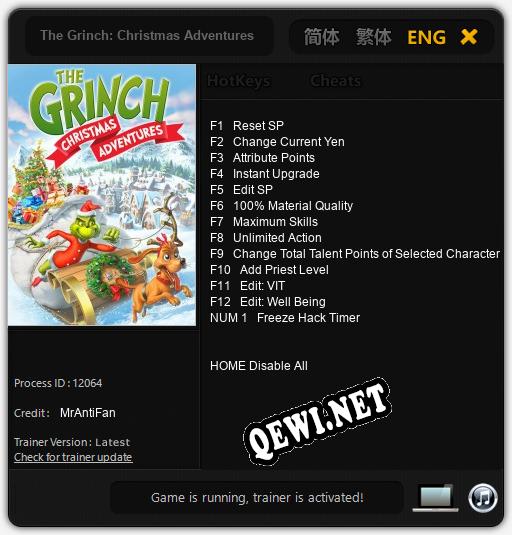 Трейнер для The Grinch: Christmas Adventures [v1.0.5]