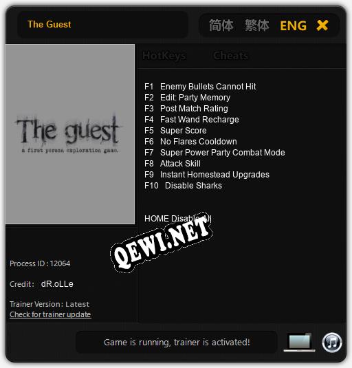 Трейнер для The Guest [v1.0.6]