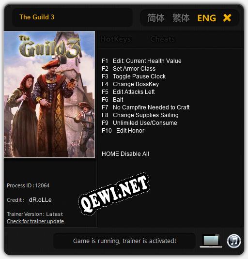 Трейнер для The Guild 3 [v1.0.7]