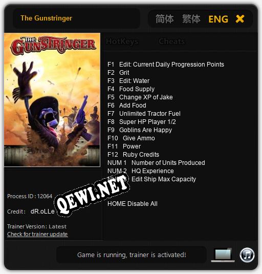 Трейнер для The Gunstringer [v1.0.9]