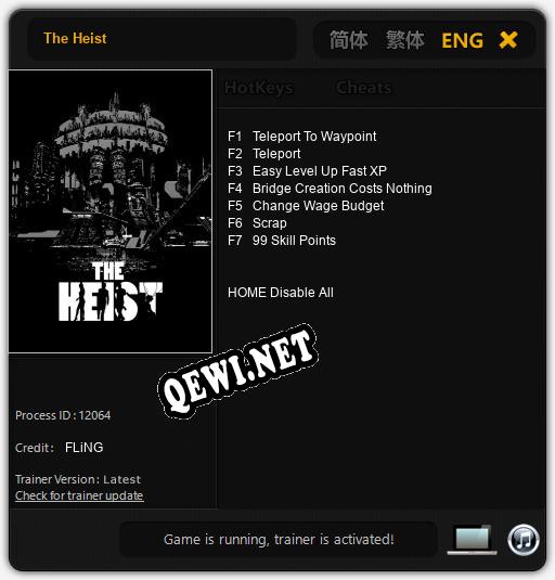 The Heist: Трейнер +7 [v1.3]
