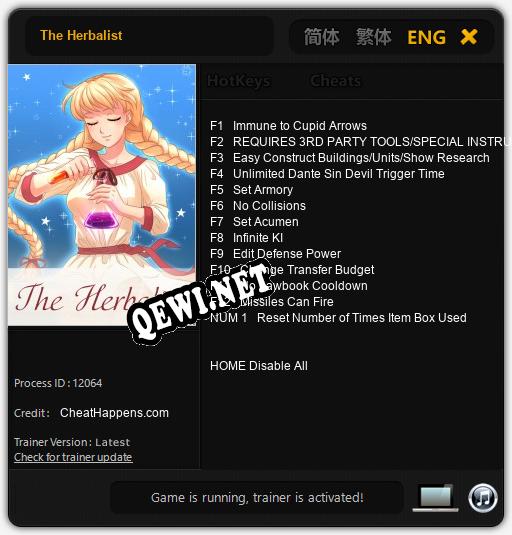 The Herbalist: ТРЕЙНЕР И ЧИТЫ (V1.0.45)