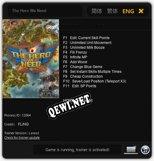 The Hero We Need: ТРЕЙНЕР И ЧИТЫ (V1.0.82)
