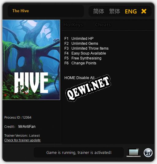 The Hive: Трейнер +6 [v1.9]