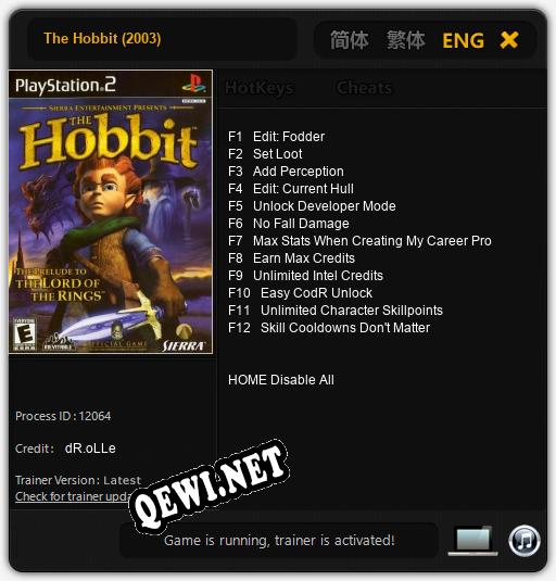 The Hobbit (2003): Трейнер +12 [v1.3]