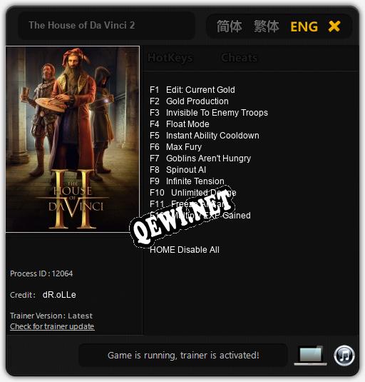 The House of Da Vinci 2: Читы, Трейнер +12 [dR.oLLe]