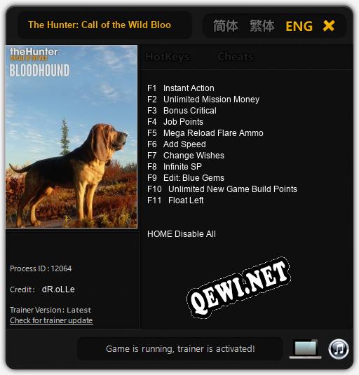 The Hunter: Call of the Wild Bloodhound: Трейнер +11 [v1.2]