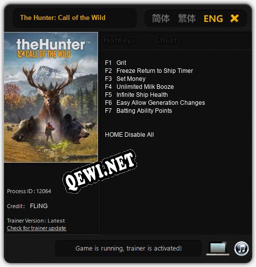 The Hunter: Call of the Wild: Трейнер +7 [v1.2]