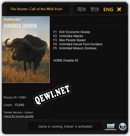 Трейнер для The Hunter: Call of the Wild Vurhonga Savanna [v1.0.7]