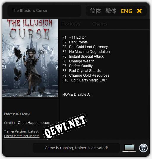 Трейнер для The Illusion: Curse [v1.0.6]