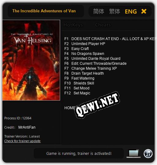 Трейнер для The Incredible Adventures of Van Helsing 3 [v1.0.5]