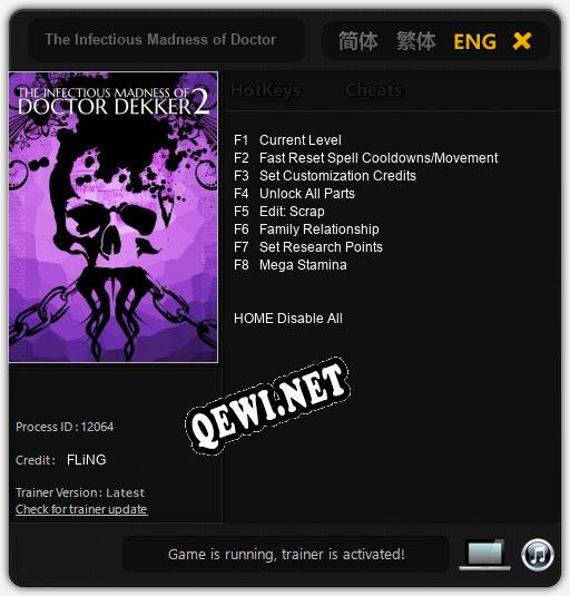 The Infectious Madness of Doctor Dekker 2: ТРЕЙНЕР И ЧИТЫ (V1.0.33)