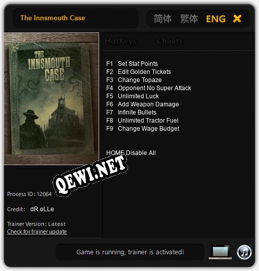 Трейнер для The Innsmouth Case [v1.0.6]