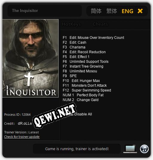 The Inquisitor: Трейнер +14 [v1.6]