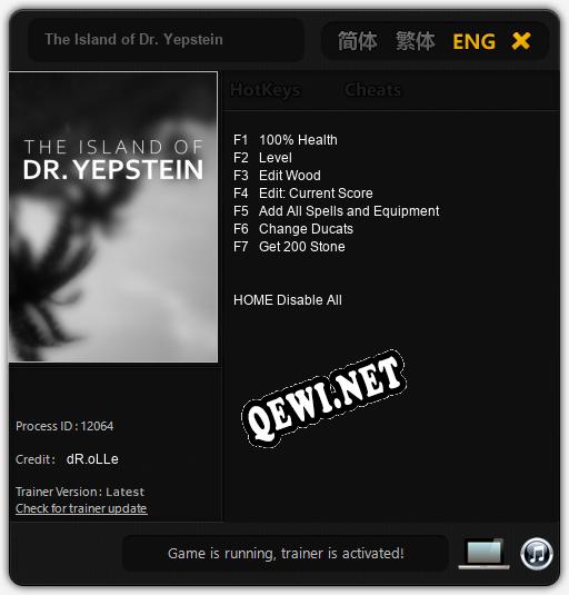 The Island of Dr. Yepstein: Читы, Трейнер +7 [dR.oLLe]