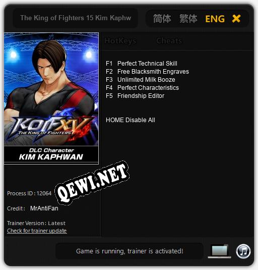 Трейнер для The King of Fighters 15 Kim Kaphwan [v1.0.5]
