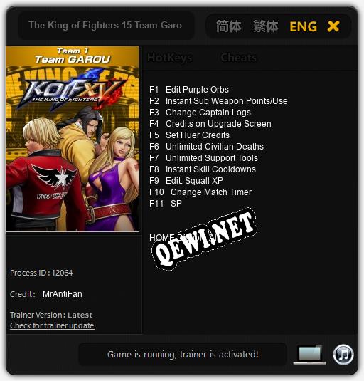 The King of Fighters 15 Team Garou: ТРЕЙНЕР И ЧИТЫ (V1.0.95)