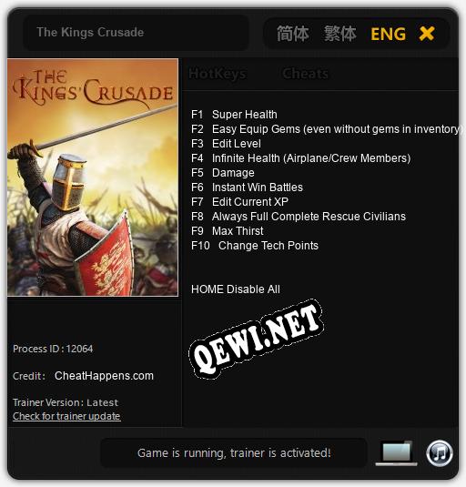 The Kings Crusade: Читы, Трейнер +10 [CheatHappens.com]