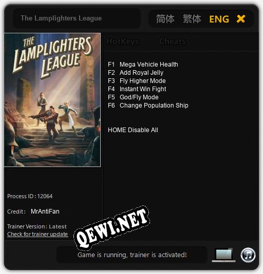 Трейнер для The Lamplighters League [v1.0.7]