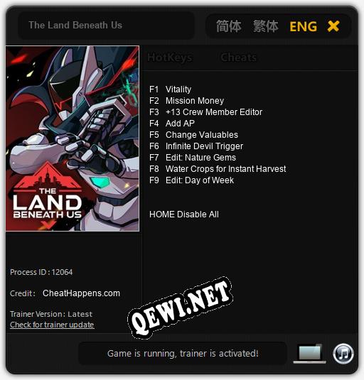 The Land Beneath Us: Трейнер +9 [v1.2]