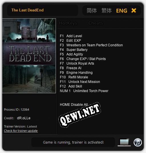Трейнер для The Last DeadEnd [v1.0.3]