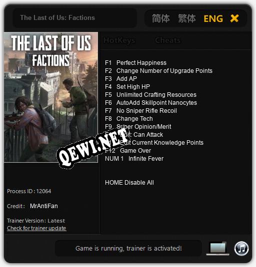 The Last of Us: Factions: ТРЕЙНЕР И ЧИТЫ (V1.0.89)