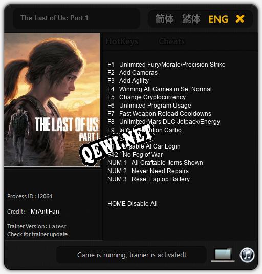 The Last of Us: Part 1: Трейнер +15 [v1.8]
