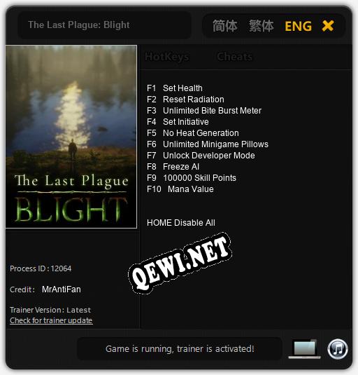 Трейнер для The Last Plague: Blight [v1.0.4]