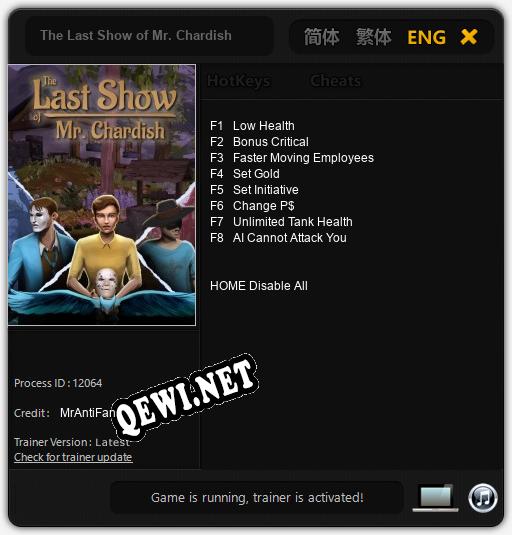 Трейнер для The Last Show of Mr. Chardish [v1.0.4]