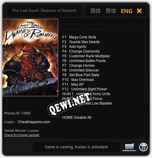 The Last Spell: Dwarves of Runenberg: ТРЕЙНЕР И ЧИТЫ (V1.0.52)
