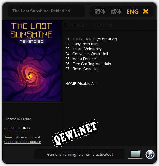 The Last Sunshine: Rekindled: Читы, Трейнер +7 [FLiNG]