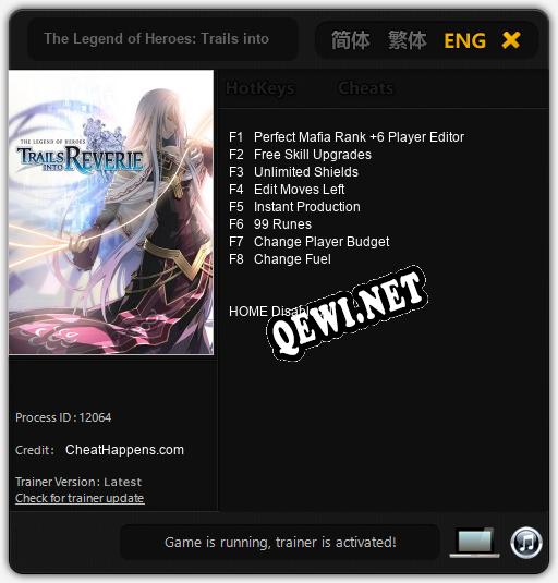 Трейнер для The Legend of Heroes: Trails into Reverie [v1.0.9]