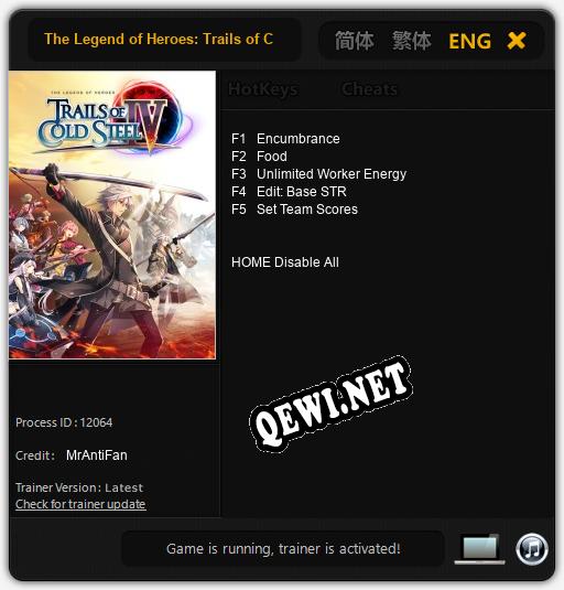 The Legend of Heroes: Trails of Cold Steel 4: The End of Saga: Читы, Трейнер +5 [MrAntiFan]
