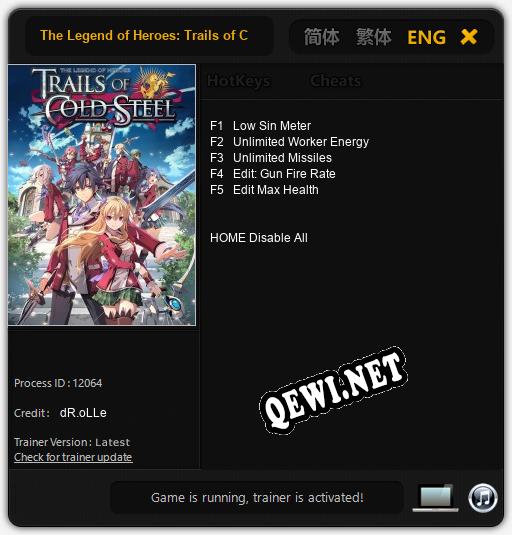 The Legend of Heroes: Trails of Cold Steel: Трейнер +5 [v1.1]