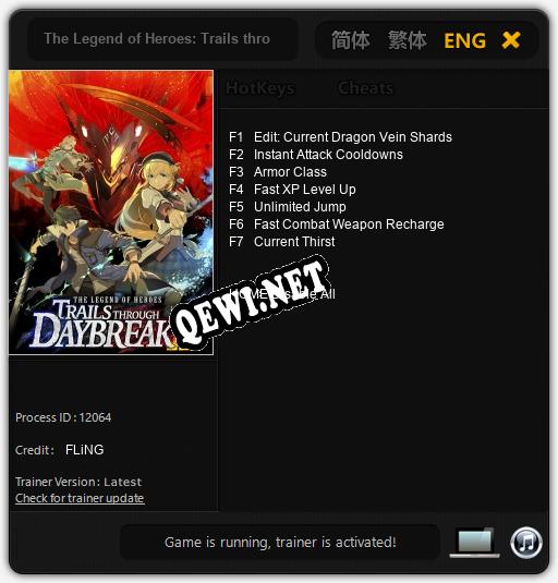 The Legend of Heroes: Trails through Daybreak 2: Читы, Трейнер +7 [FLiNG]