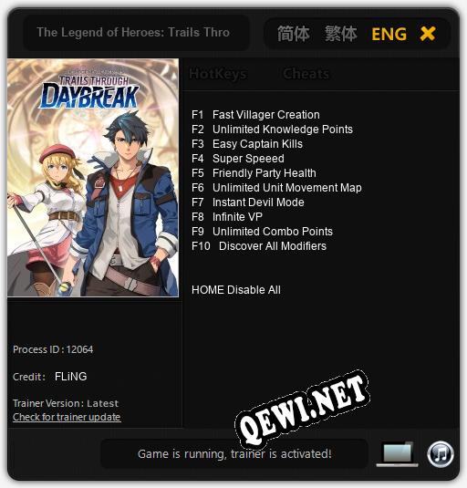 The Legend of Heroes: Trails Through Daybreak: ТРЕЙНЕР И ЧИТЫ (V1.0.38)