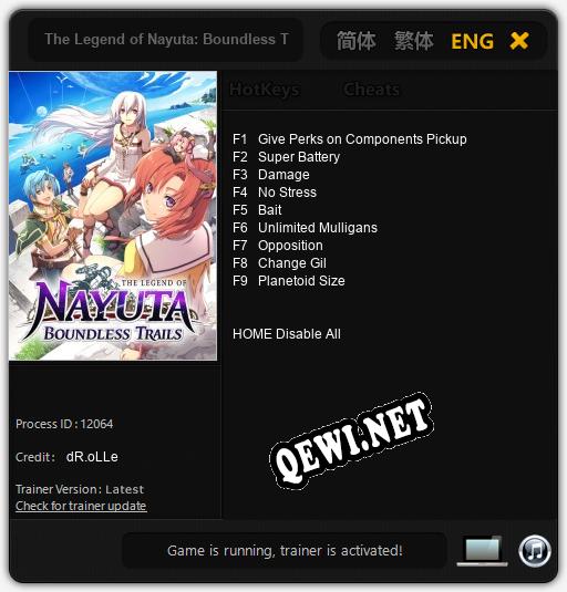 Трейнер для The Legend of Nayuta: Boundless Trails [v1.0.5]