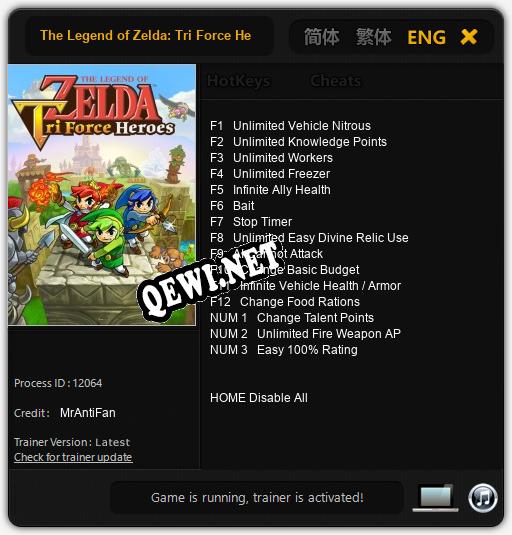 The Legend of Zelda: Tri Force Heroes: Читы, Трейнер +15 [MrAntiFan]