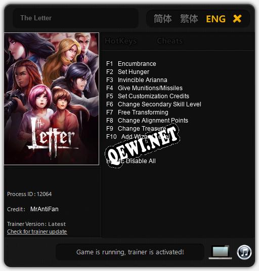 The Letter: Трейнер +10 [v1.7]