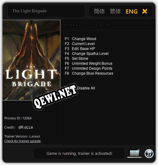 Трейнер для The Light Brigade [v1.0.9]